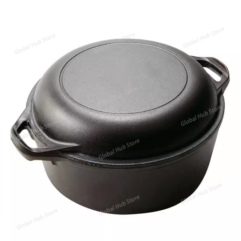 Camp Dutch Oven Cast - 2 in 1 주철 더치 오븐과