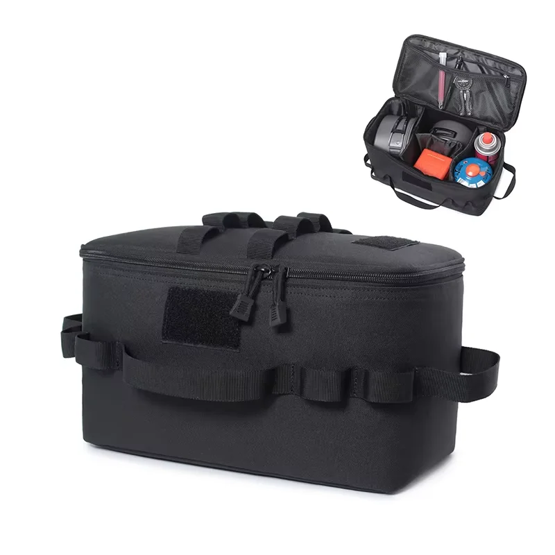 Camping Cooking Organizer - 캠핑용 대용량 수납 가방, 지면 고정