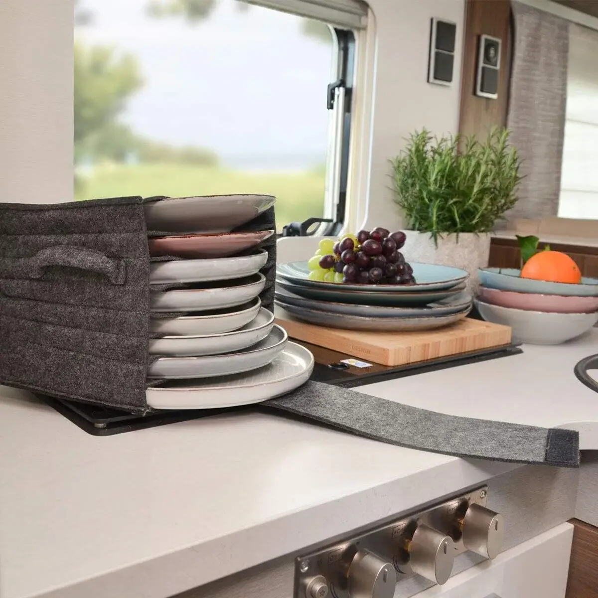 펠트 플레이트 접시 컵 보관 가방 홀더 두꺼운 캠핑 식 - Camping Cooking Organizer 리뷰 및 가격