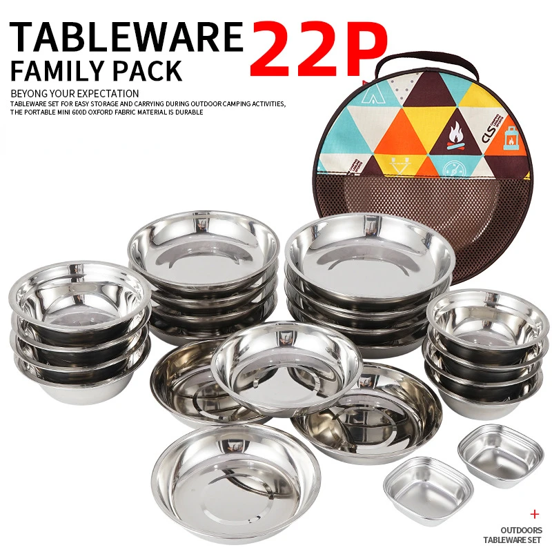 새로운 캠핑용 휴대용 식기 세트 22종 야외 캠핑 식기 - Camping Cooking Dining Set 리뷰 및 가격