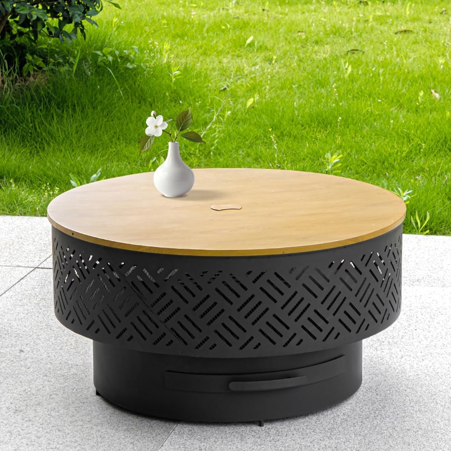32인치 원형 금속 장작 화덕 테이블, 바베큐 그릴 뚜 - Camping Cooking Table 리뷰 및 가격
