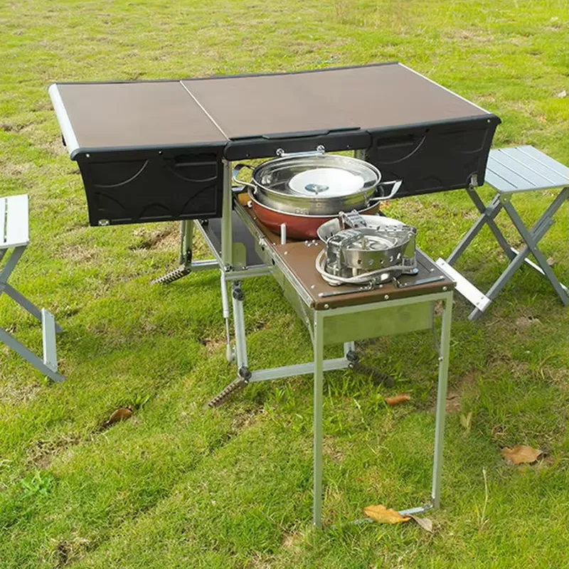 휴대용 야외 접이식 푸드 트레일러 이동식 주방 접이식  - Camping Cooking Dining Set 리뷰 및 가격