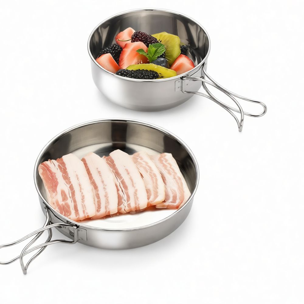 야외 캠핑용 식기 세트, 휴대용 스테인리스 스틸 피크닉 - Camping Cooking Dining Set 리뷰 및 가격